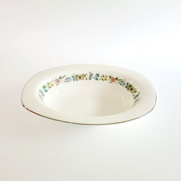 Royal Doulton Pastorale Oval Serving Bowl Floral Band, Vintage c.1970-90 England - Picture 9 of 11
